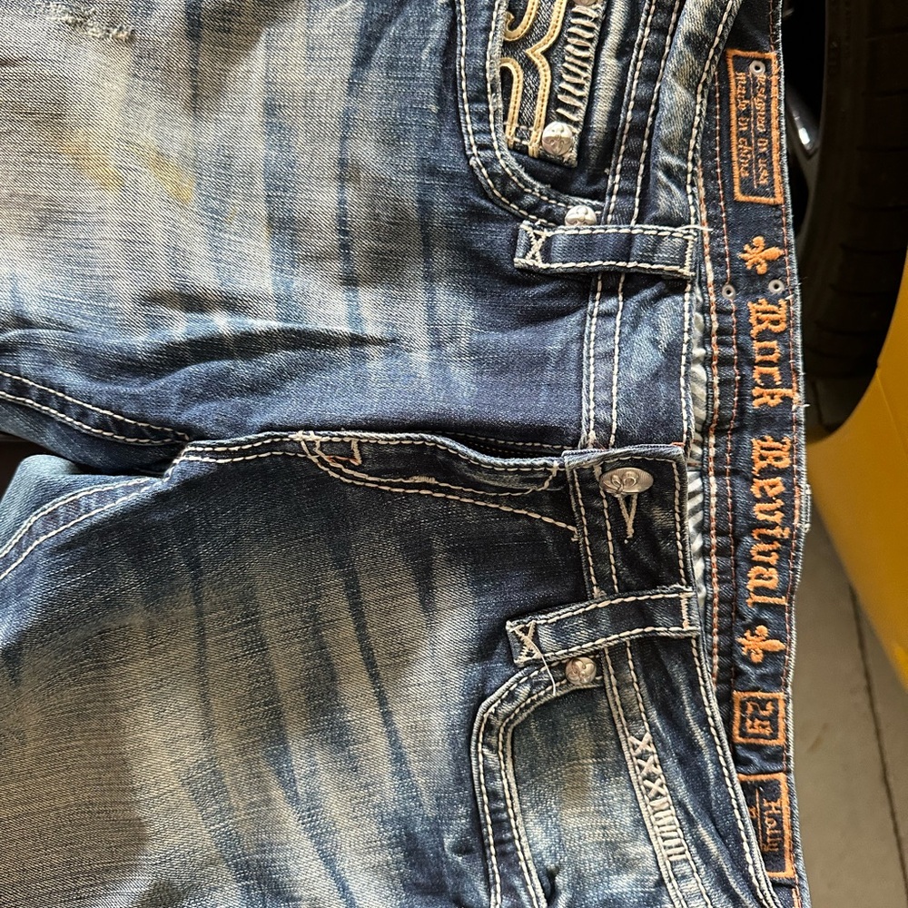 Rock Revival Blue Distressed Denim Jeans